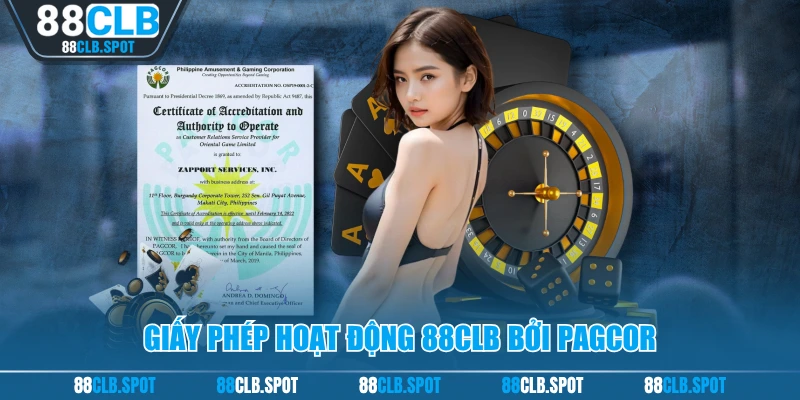Giấy phép hoạt động 88CLB bởi PAGCOR